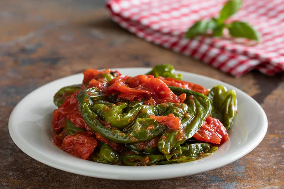 Friggitelli Napoletani | Neapolitan Green Peppers with Tomatoes