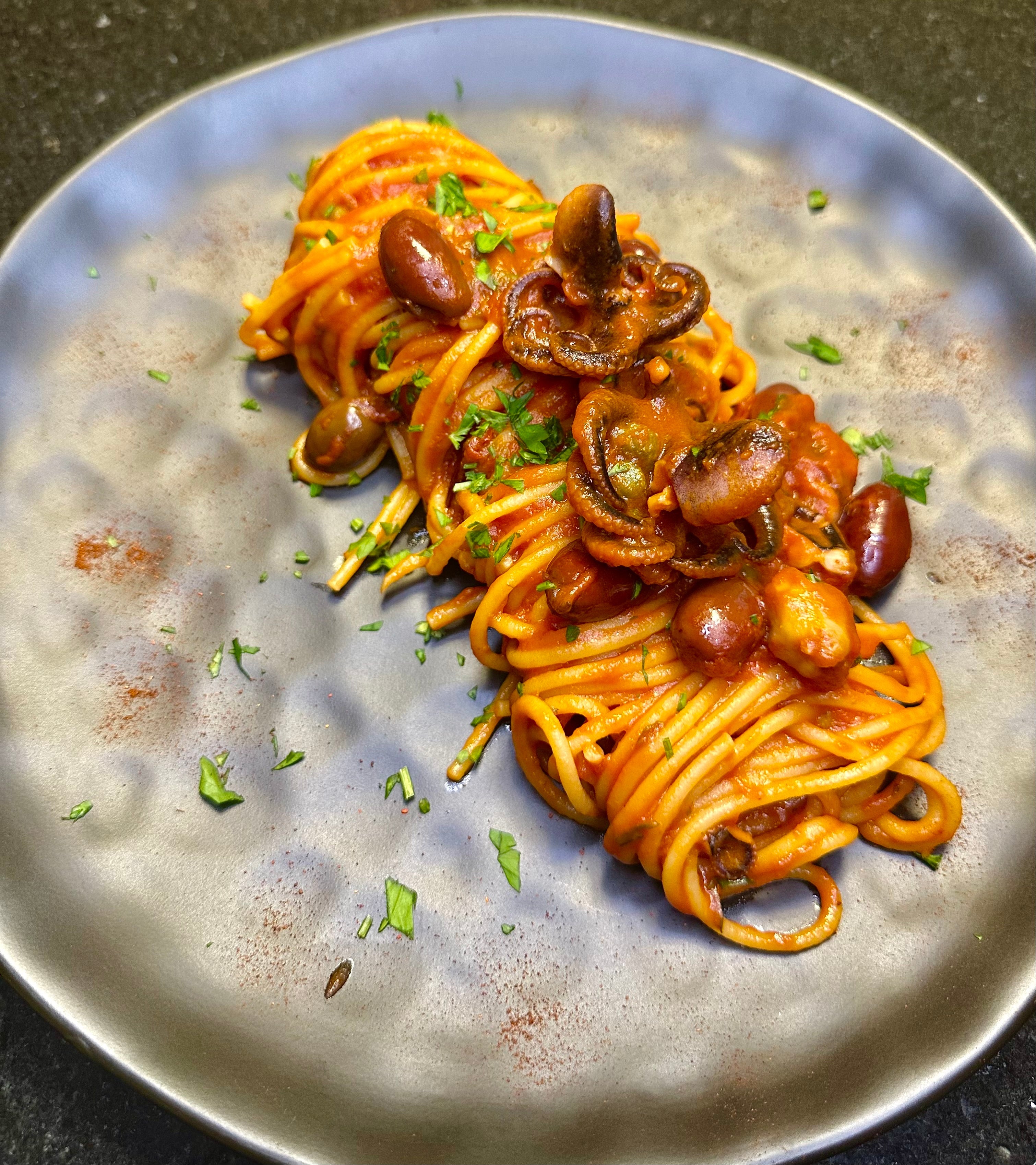 Spaghetti with Baby Octopus & Tomato Sauce | Southern Italian Classic