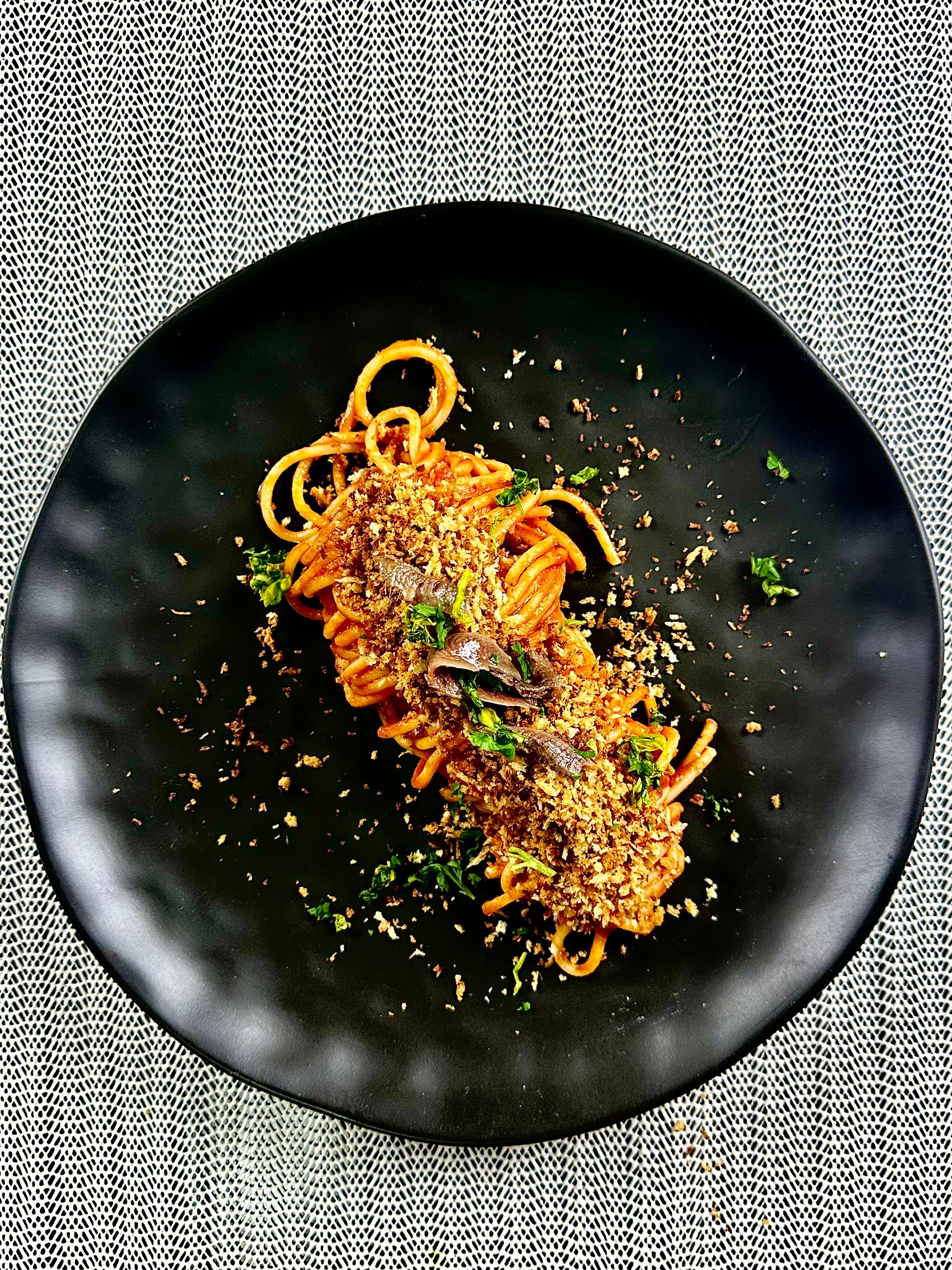 Spaghetti with Anchovies and Crispy Breadcrumbs | Southern Italian Pasta