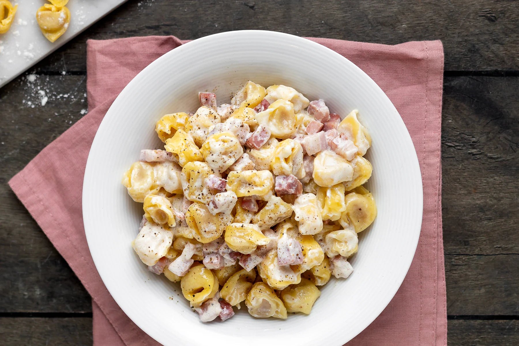 Tortellini with Ham & Cream | Quick and Creamy Italian Pasta