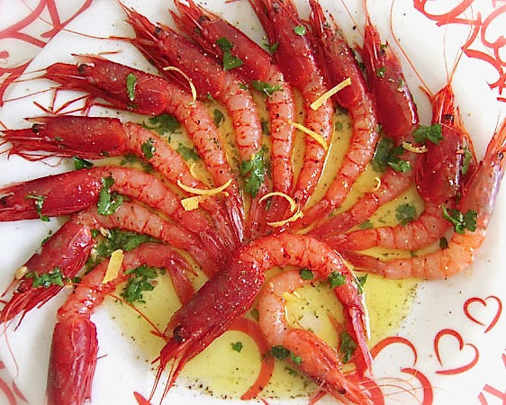 Marinated Raw Fresh Prawns | Italian Crudo di Gamberi