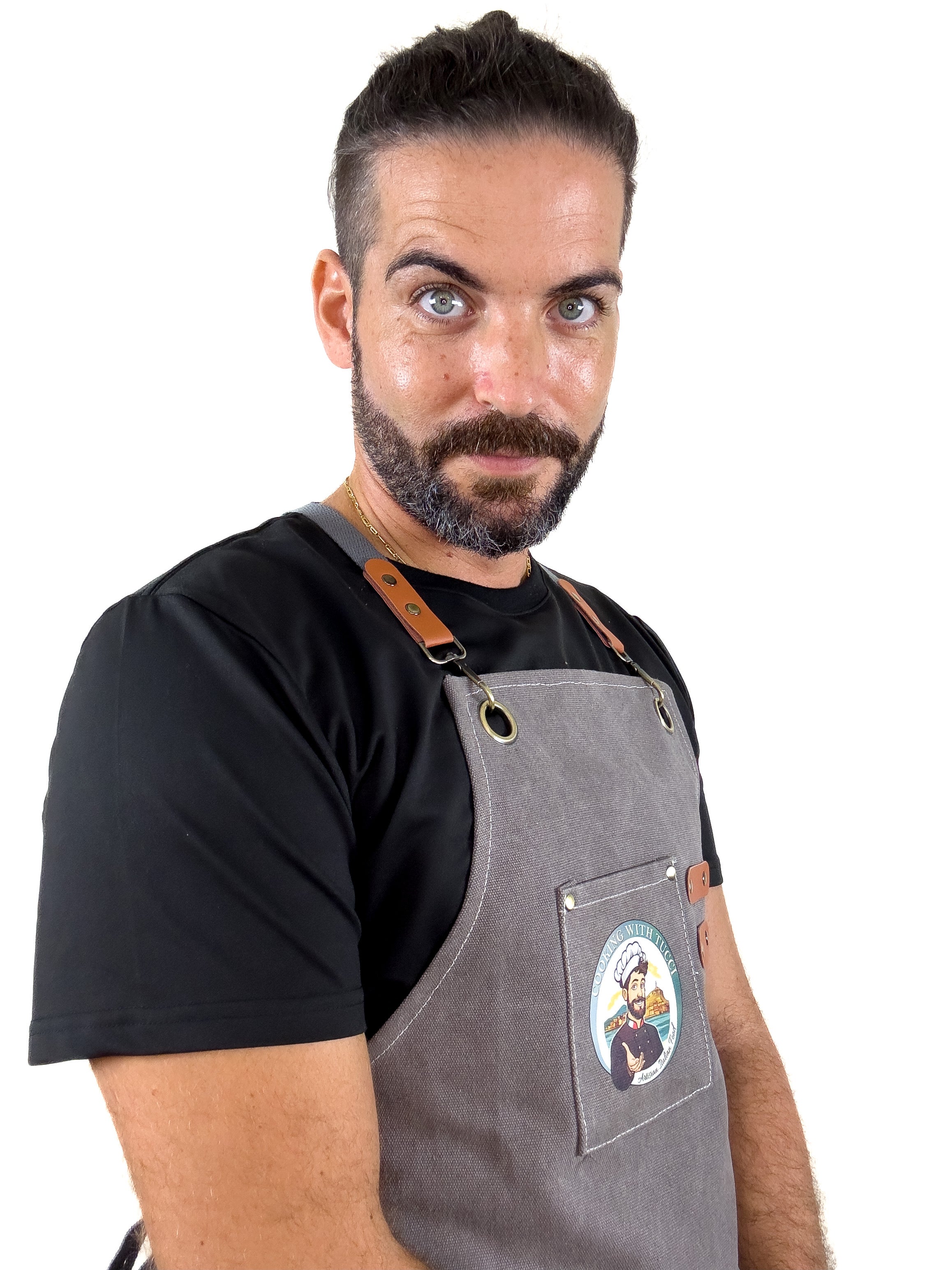 Cooking with Tucci Chef Apron Grey