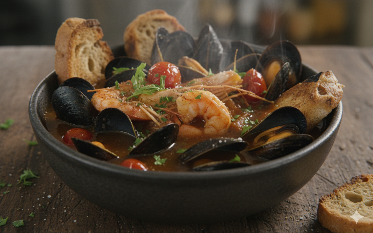 Black Mussels and Prawn Soup | Rustic, Rich & Full of the Sea
