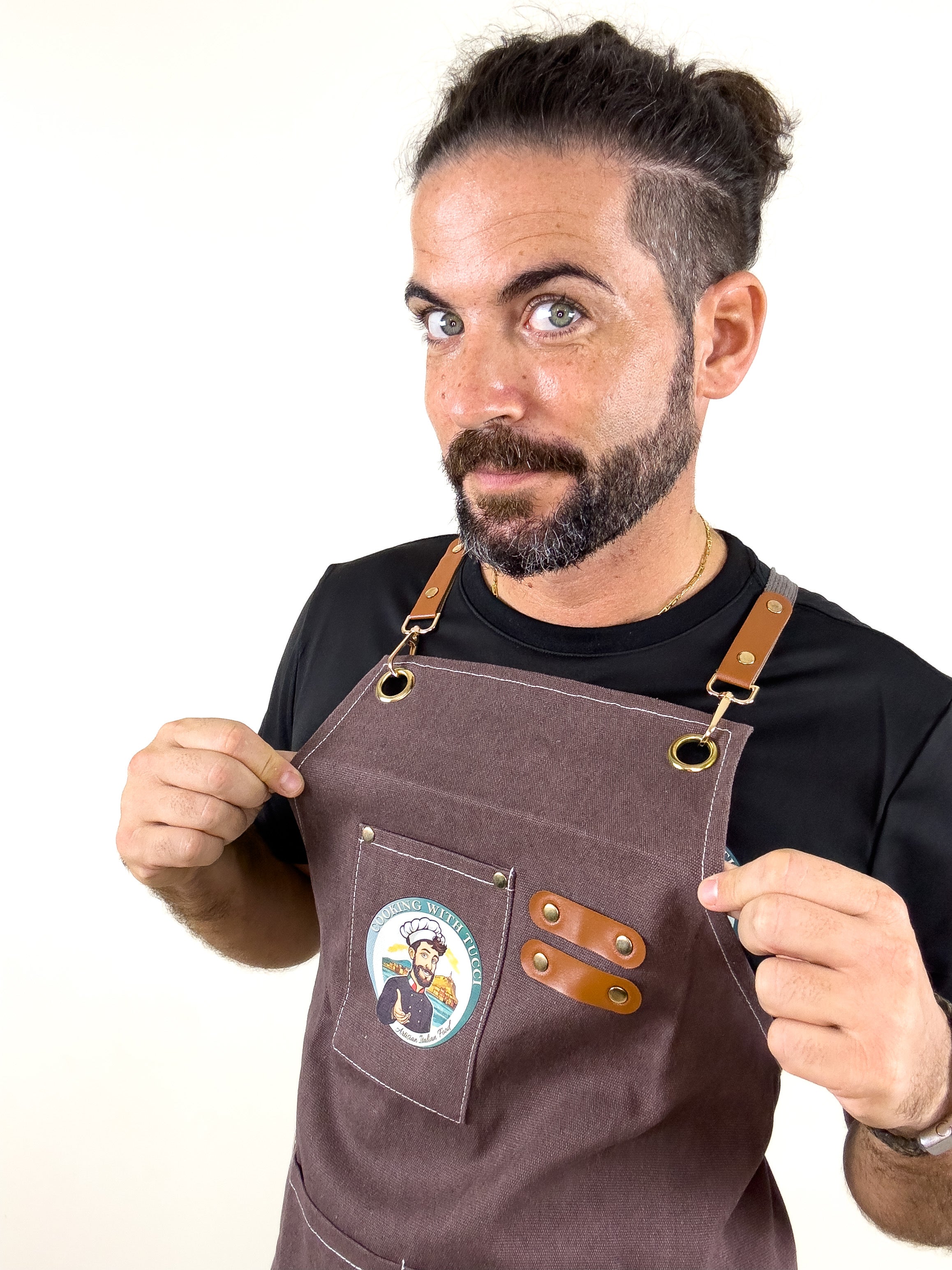 Cooking with Tucci Chef Apron Coffee