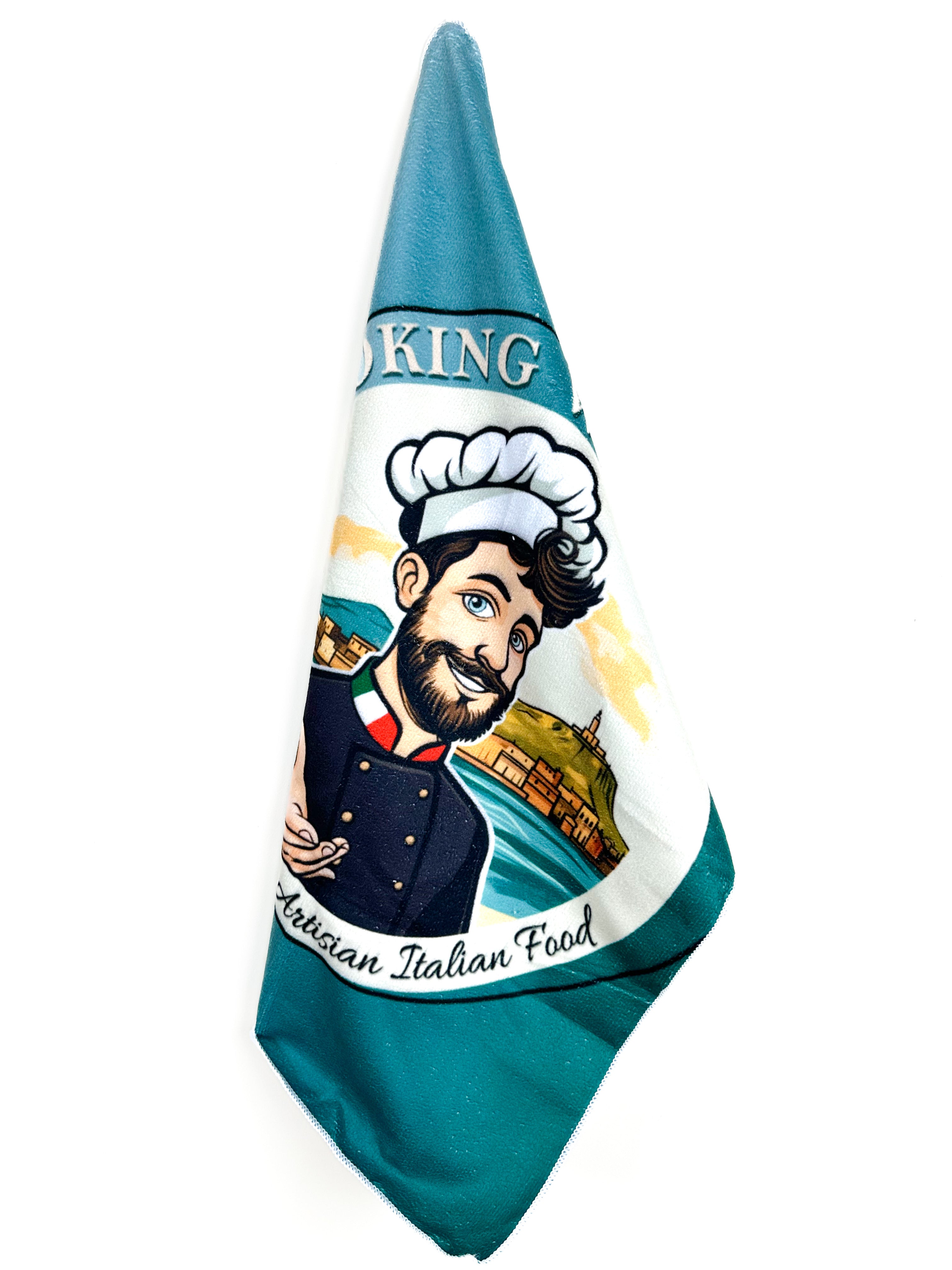 Cooking with Tucci Kitchen and dish towel