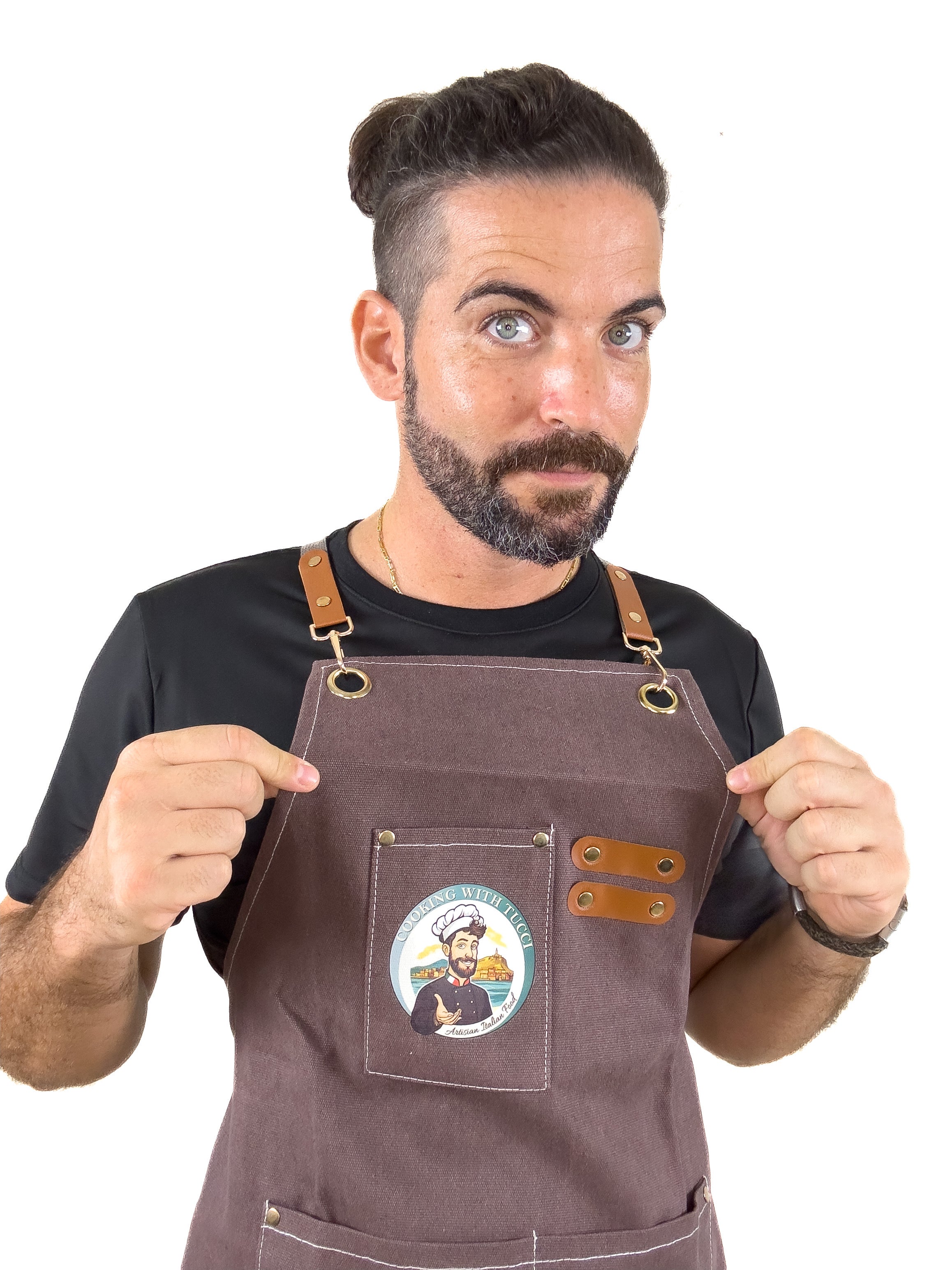 Cooking with Tucci Chef Apron Coffee