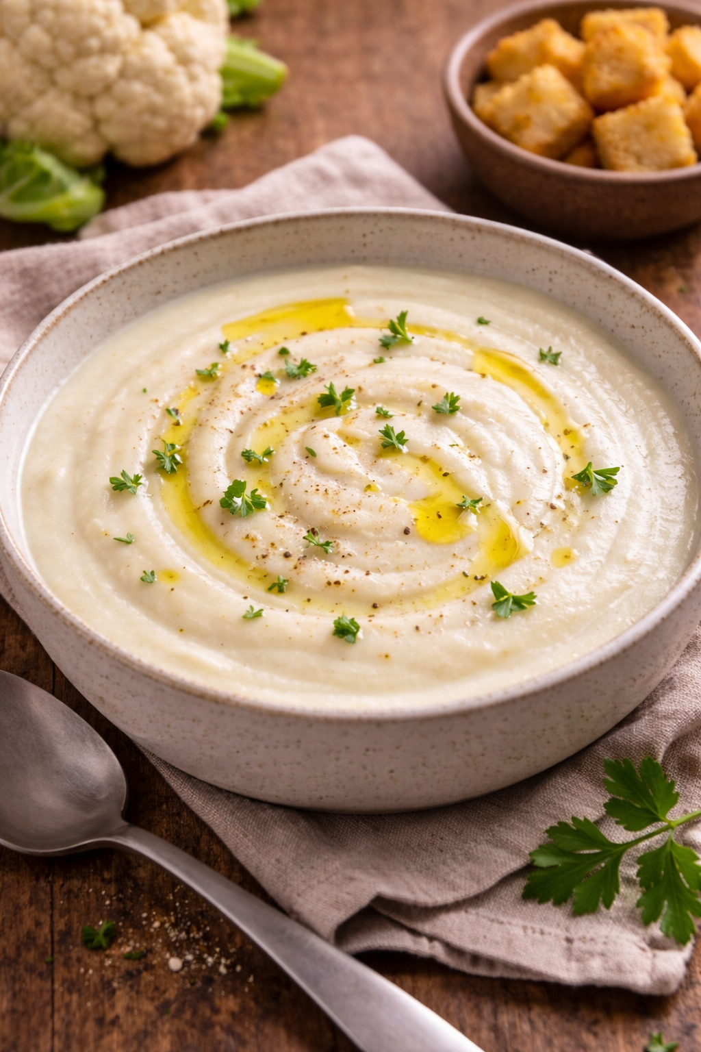 Cauliflower velvety soup ( Vegan )