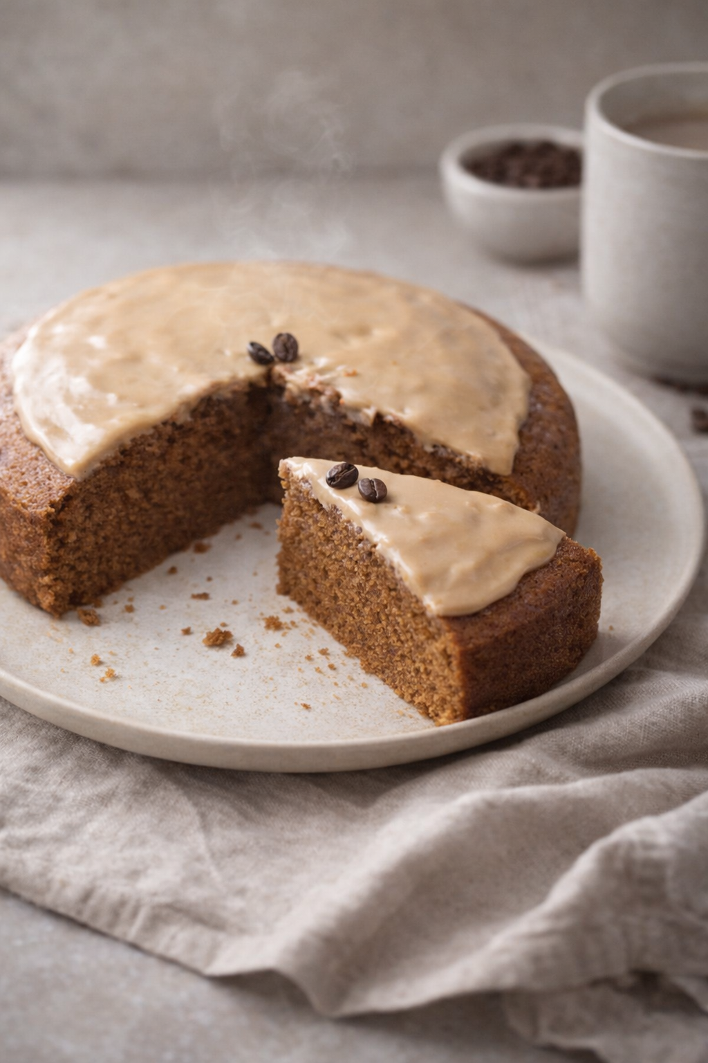 Coffee and water cake