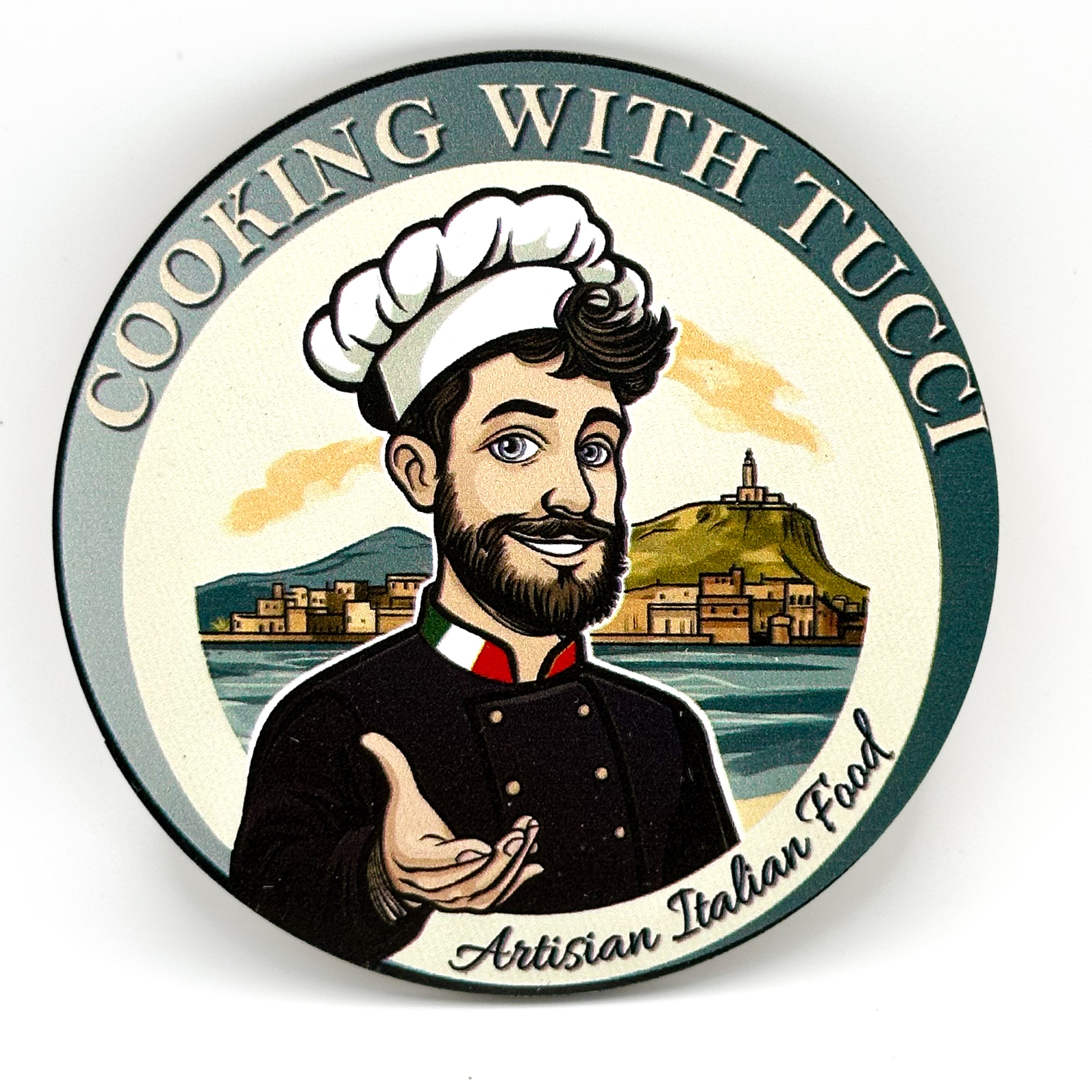 4x Cooking with Tucci Round Coaster