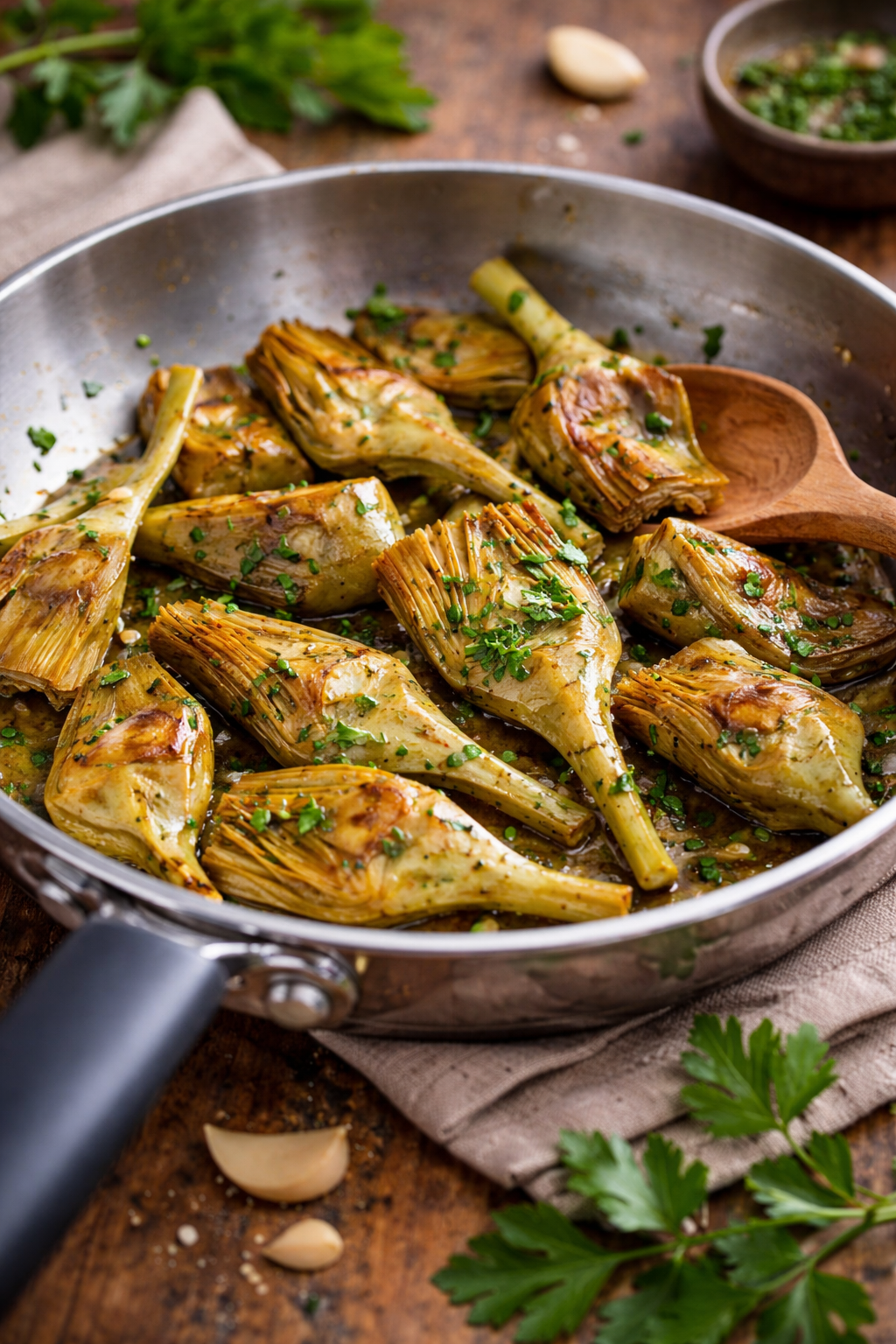 Pan Fried Artichokes ( Vegan )