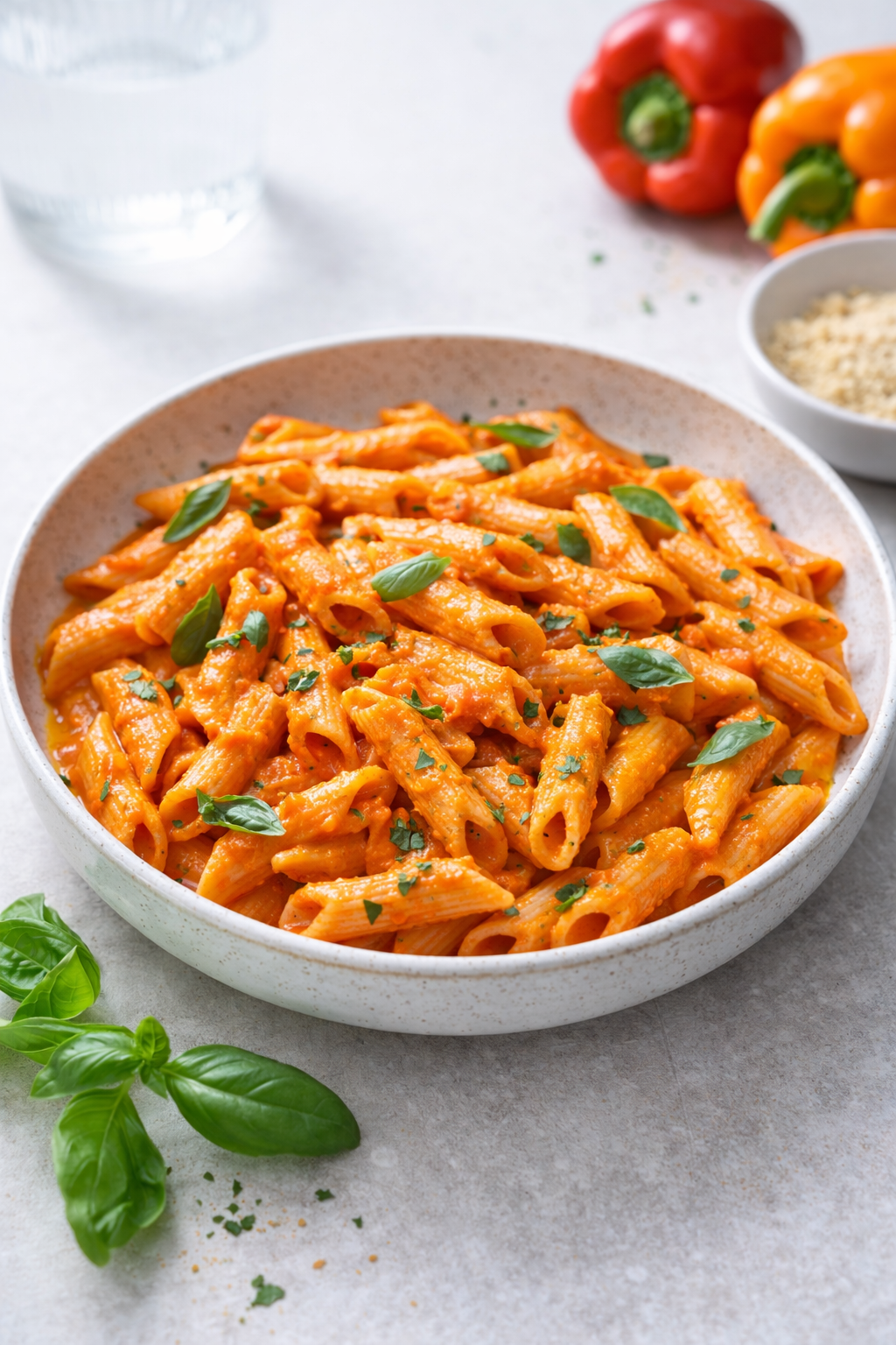 Pasta With Pepper Cream (Vegan )